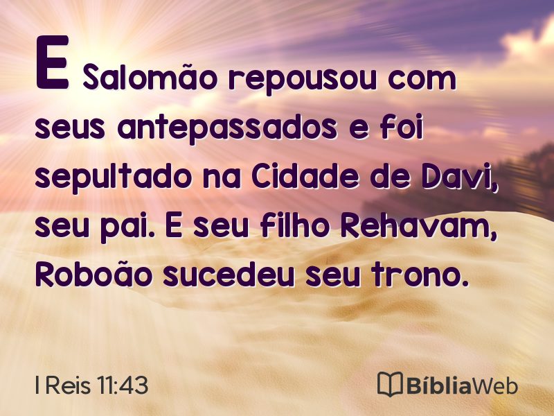 I Reis 11:43 em imagem para compartilhar