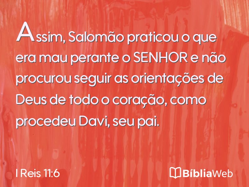 I Reis 11:6 em imagem para compartilhar