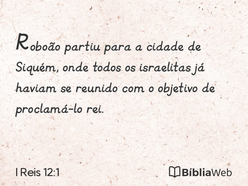 I Reis 12:1 em imagem para compartilhar