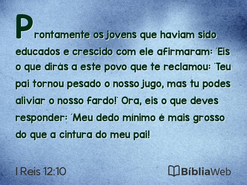 I Reis 12:10 em imagem para compartilhar