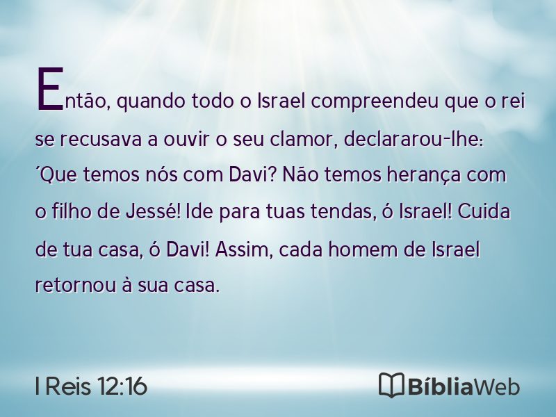 I Reis 12:16 em imagem para compartilhar