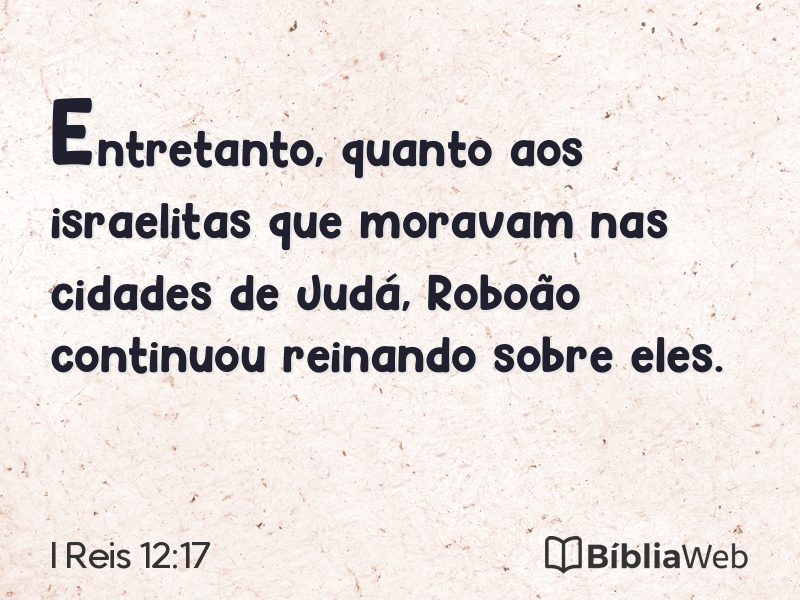 I Reis 12:17 em imagem para compartilhar