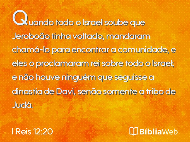 I Reis 12:20 em imagem para compartilhar