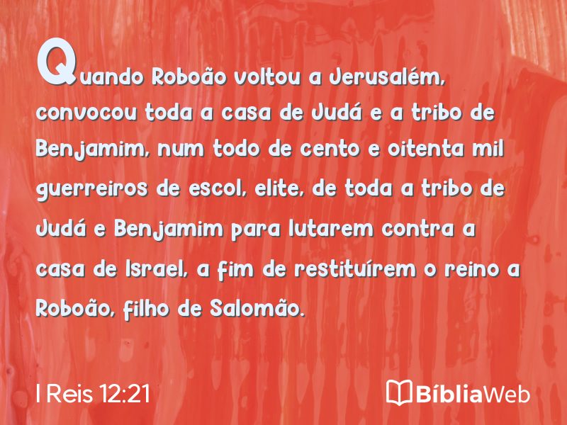 I Reis 12:21 em imagem para compartilhar