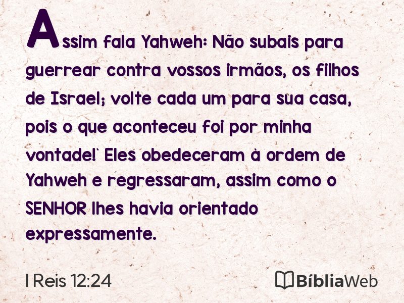 I Reis 12:24 em imagem para compartilhar