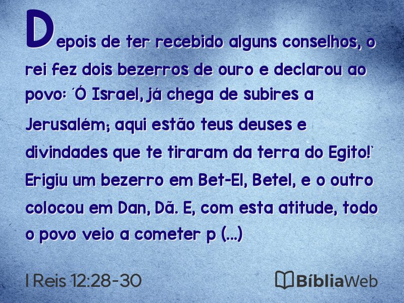 I Reis 12:28-30 em imagem para compartilhar