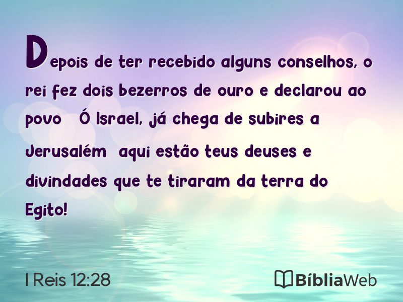 I Reis 12:28 em imagem para compartilhar