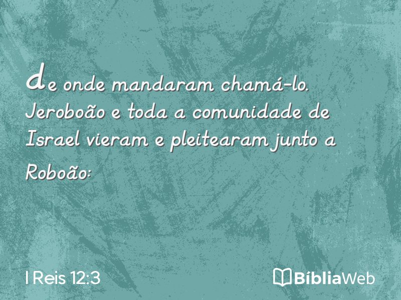 I Reis 12:3 em imagem para compartilhar