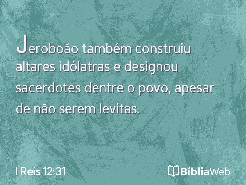 I Reis 12:31 em imagem para compartilhar