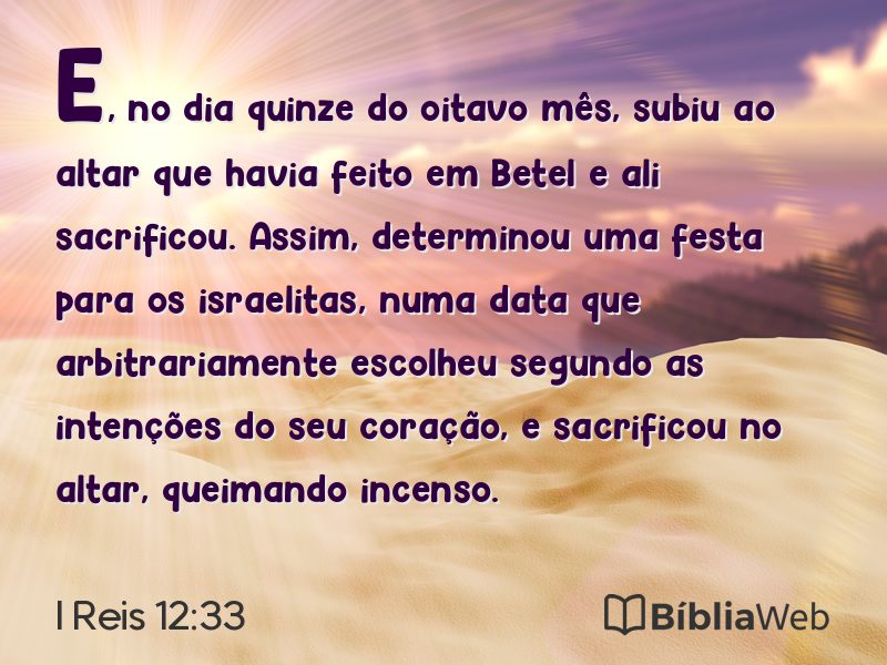 I Reis 12:33 em imagem para compartilhar
