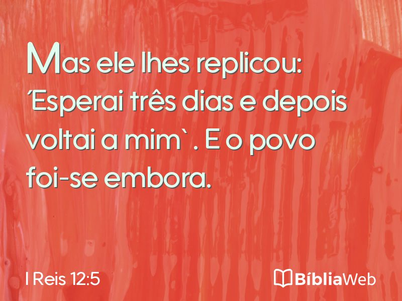 I Reis 12:5 em imagem para compartilhar