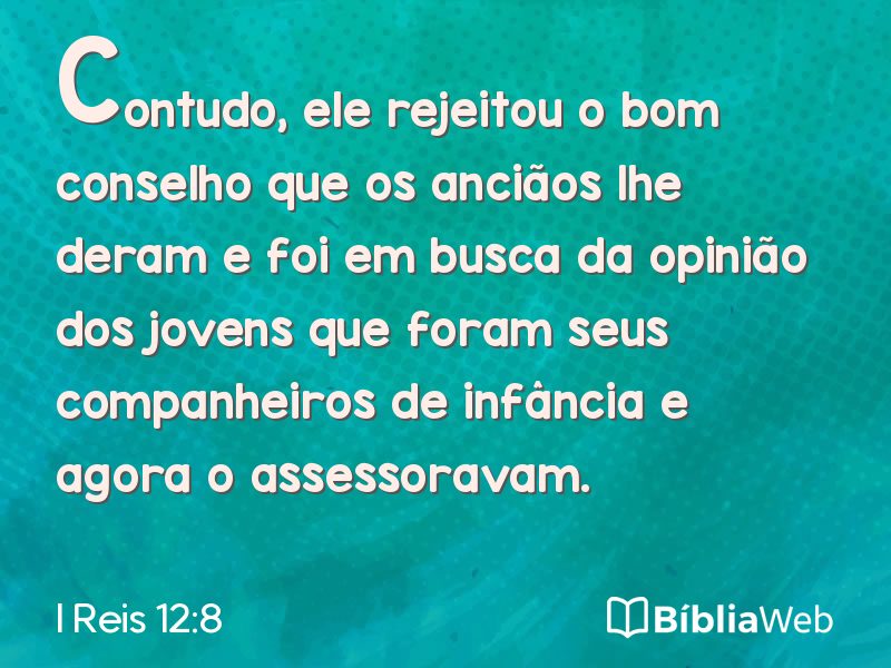 I Reis 12:8 em imagem para compartilhar