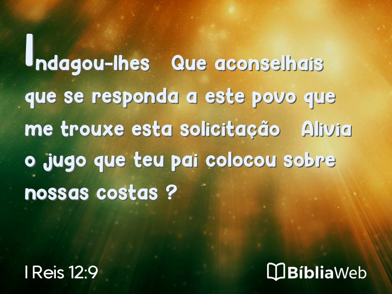 I Reis 12:9 em imagem para compartilhar