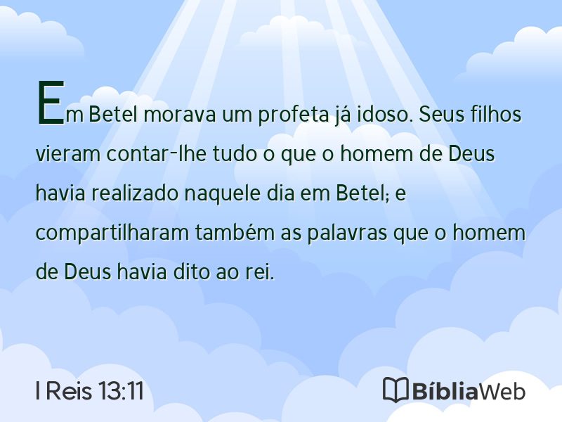 I Reis 13:11 em imagem para compartilhar