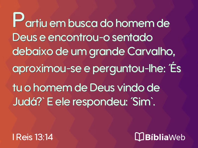 I Reis 13:14 em imagem para compartilhar