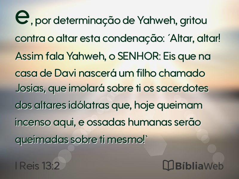 I Reis 13:2 em imagem para compartilhar