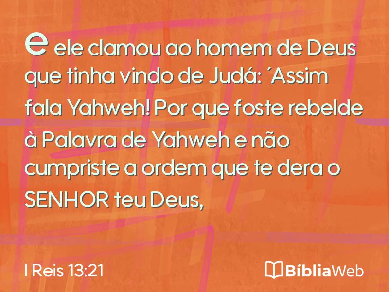 I Reis 13:21 em imagem para compartilhar