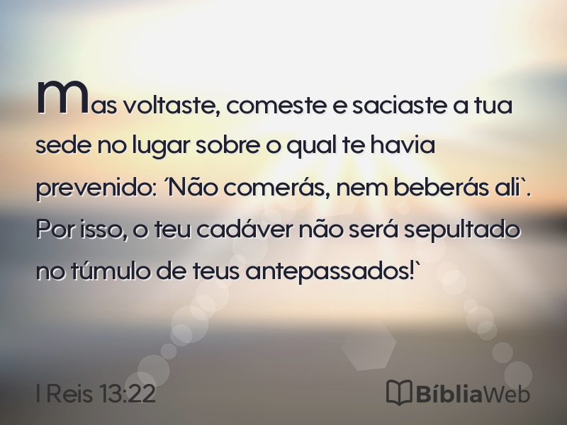 I Reis 13:22 em imagem para compartilhar