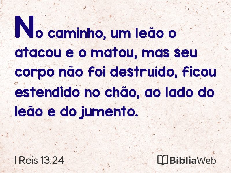 I Reis 13:24 em imagem para compartilhar
