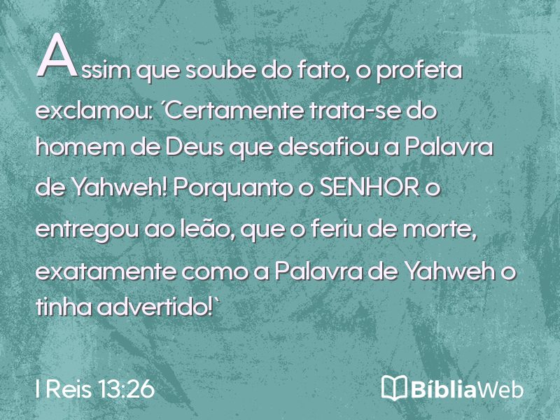 I Reis 13:26 em imagem para compartilhar