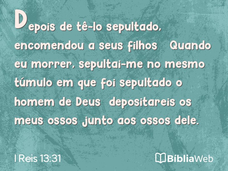 I Reis 13:31 em imagem para compartilhar