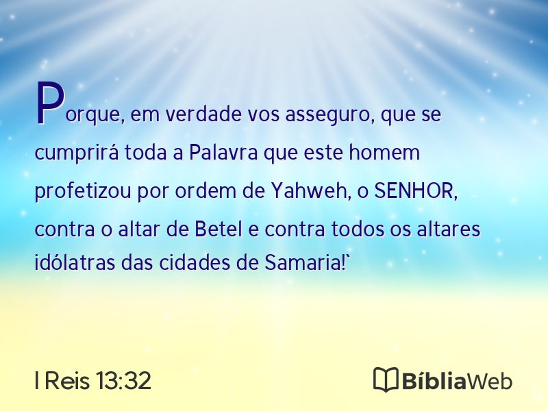 I Reis 13:32 em imagem para compartilhar