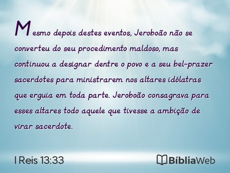 I Reis 13:33 em imagem para compartilhar
