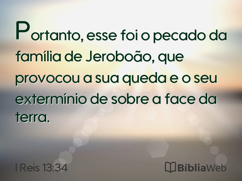 I Reis 13:34 em imagem para compartilhar