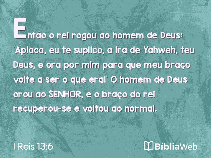 I Reis 13:6 em imagem para compartilhar