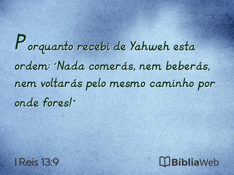 I Reis 13:9 em imagem para compartilhar