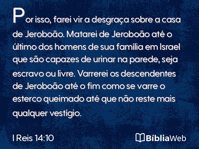 I Reis 14:10 em imagem para compartilhar