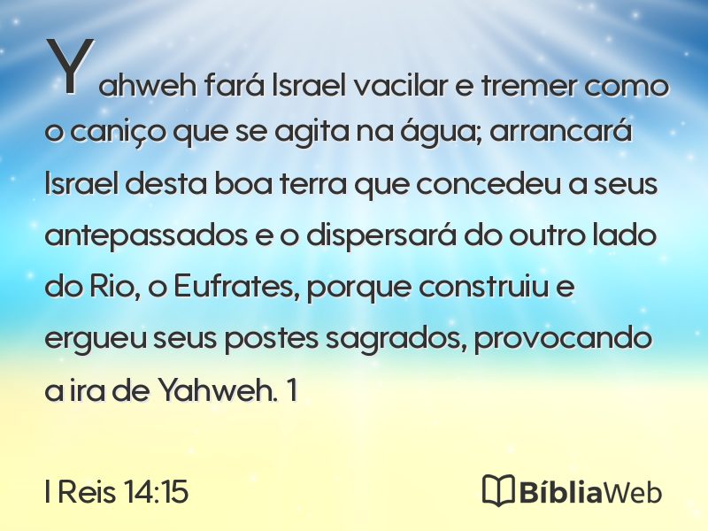 I Reis 14:15 em imagem para compartilhar