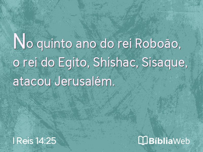 I Reis 14:25 em imagem para compartilhar
