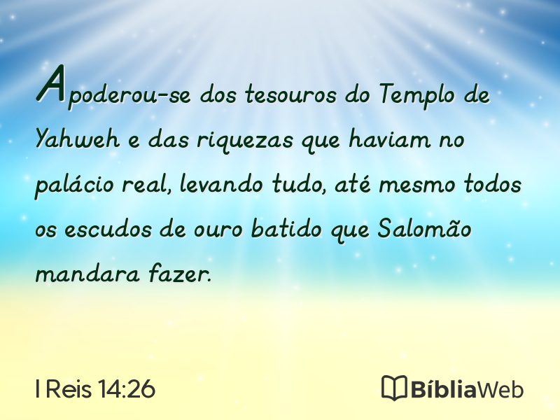 I Reis 14:26 em imagem para compartilhar