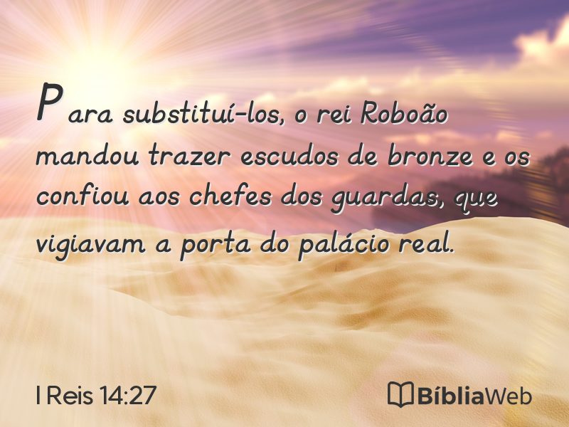 I Reis 14:27 em imagem para compartilhar