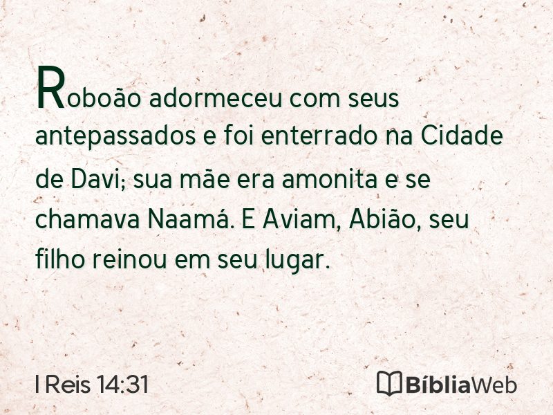 I Reis 14:31 em imagem para compartilhar