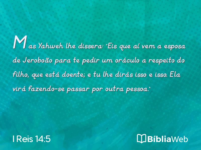 I Reis 14:5 em imagem para compartilhar