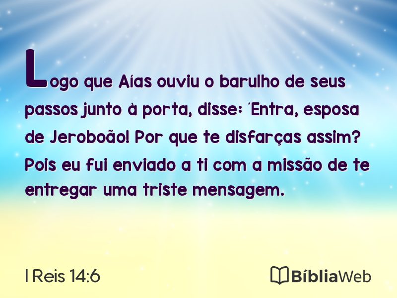 I Reis 14:6 em imagem para compartilhar