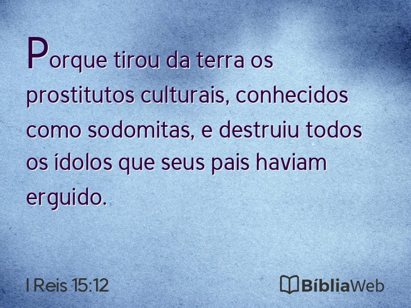I Reis 15:12 em imagem para compartilhar