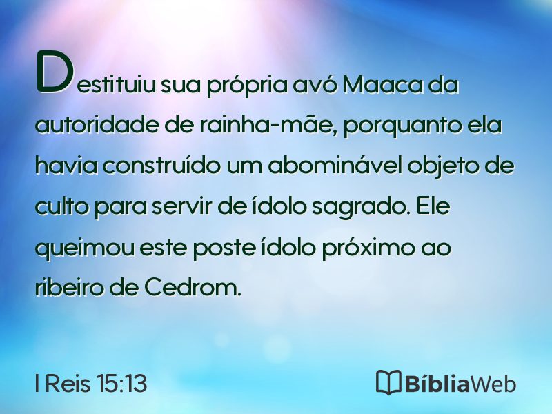 I Reis 15:13 em imagem para compartilhar