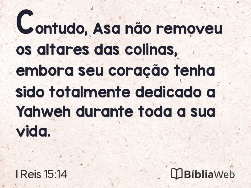 I Reis 15:14 em imagem para compartilhar