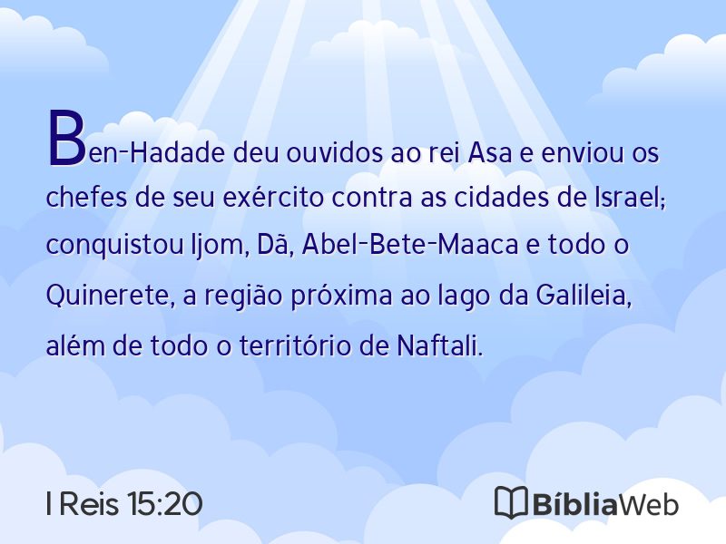I Reis 15:20 em imagem para compartilhar
