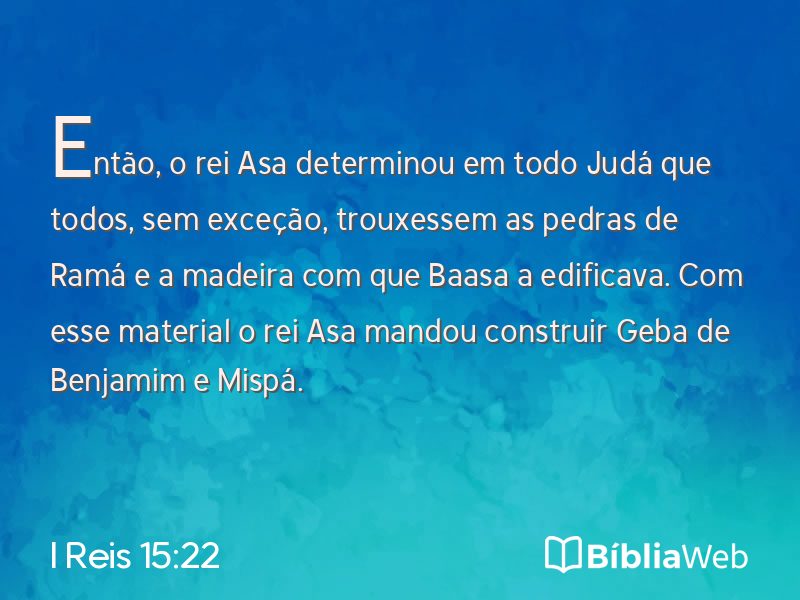 I Reis 15:22 em imagem para compartilhar