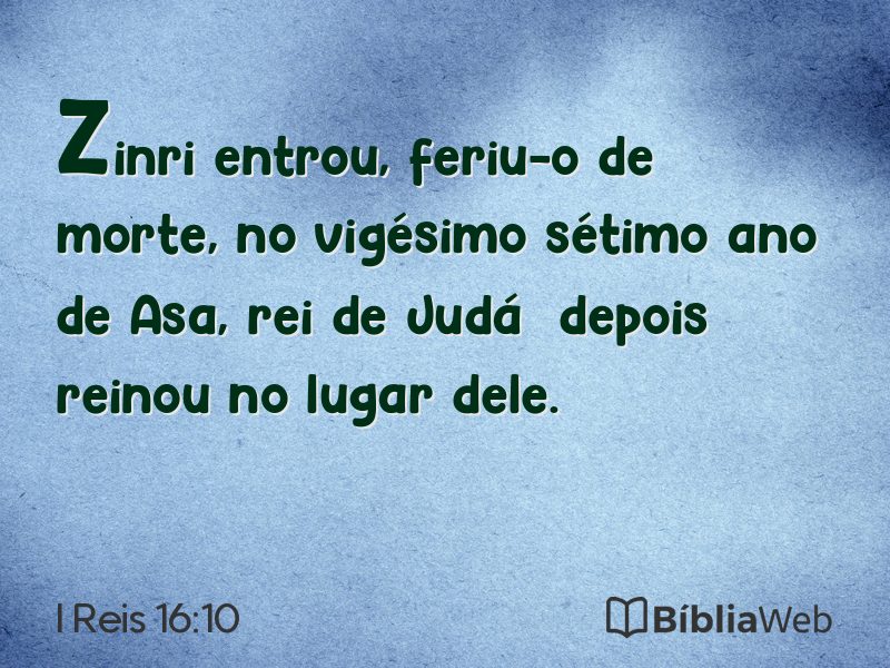 I Reis 16:10 em imagem para compartilhar