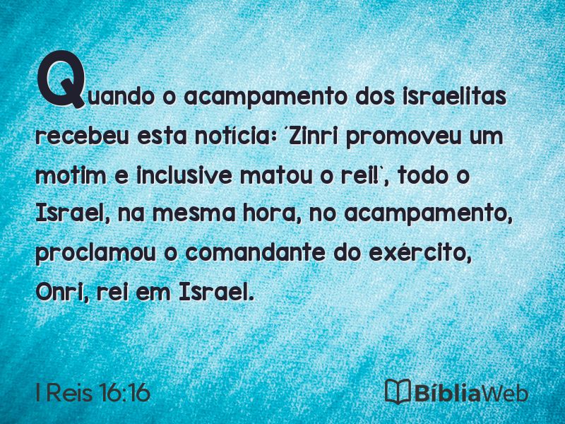 I Reis 16:16 em imagem para compartilhar