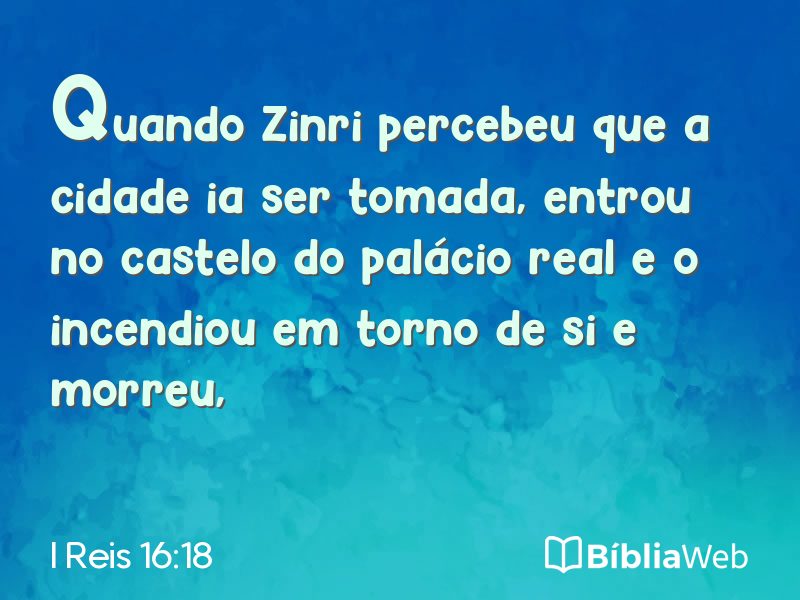 I Reis 16:18 em imagem para compartilhar