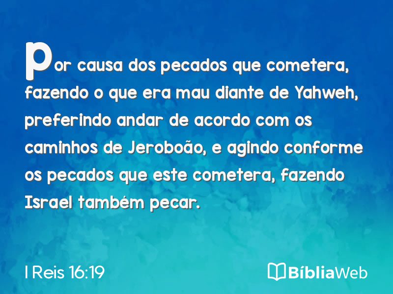 I Reis 16:19 em imagem para compartilhar