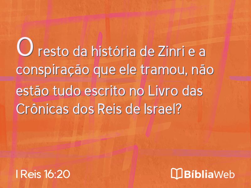 I Reis 16:20 em imagem para compartilhar