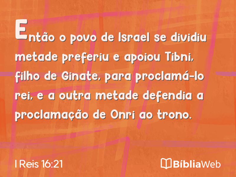 I Reis 16:21 em imagem para compartilhar