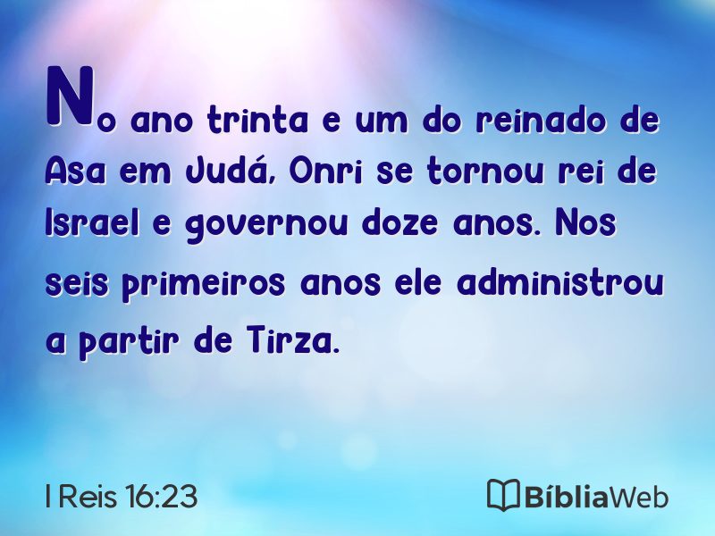 I Reis 16:23 em imagem para compartilhar